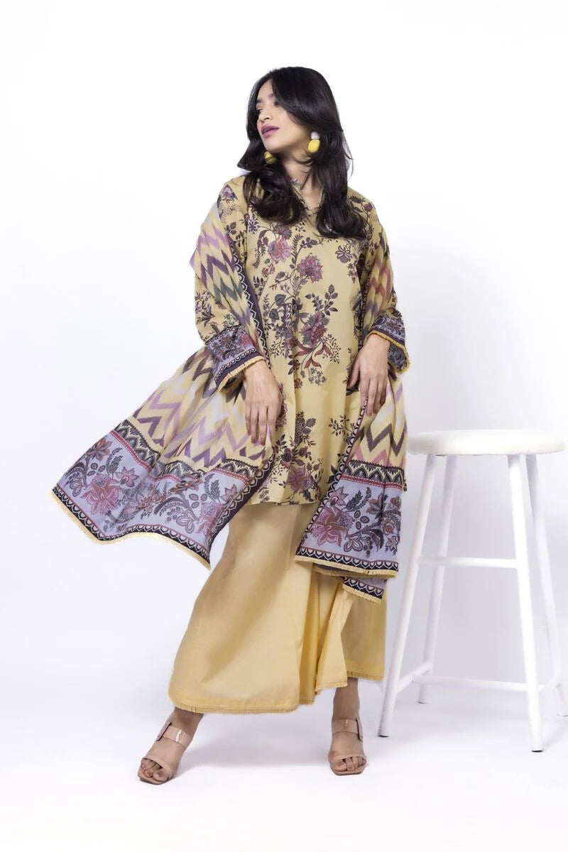 KHAADI | UNSTITCHED 3 PIECE PRINTED LAWN SUIT