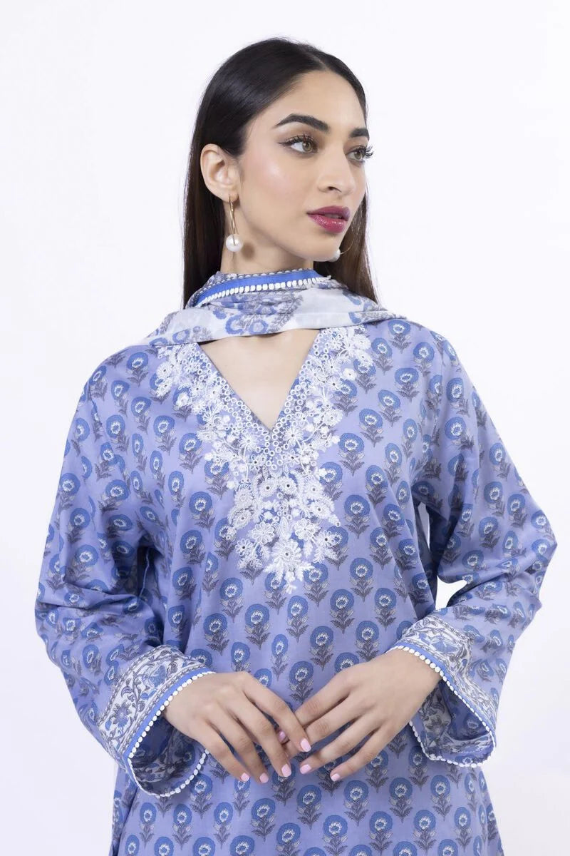 KHAADI | UNSTITCHED 3 PIECE EMBROIDERED LAWN SUIT