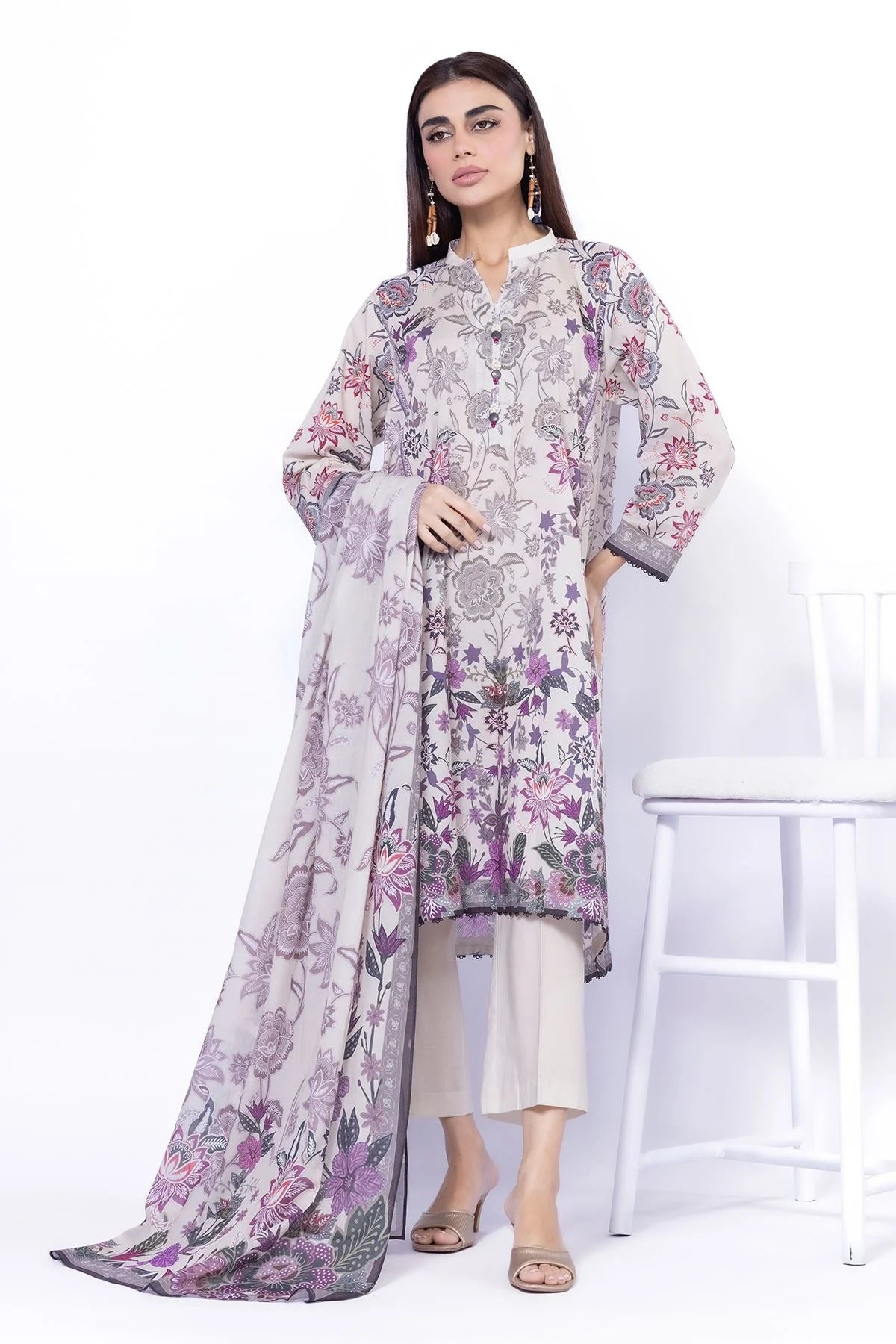 KHAADI | UNSTITCHED 3 PIECE PRINTED LAWN SUIT