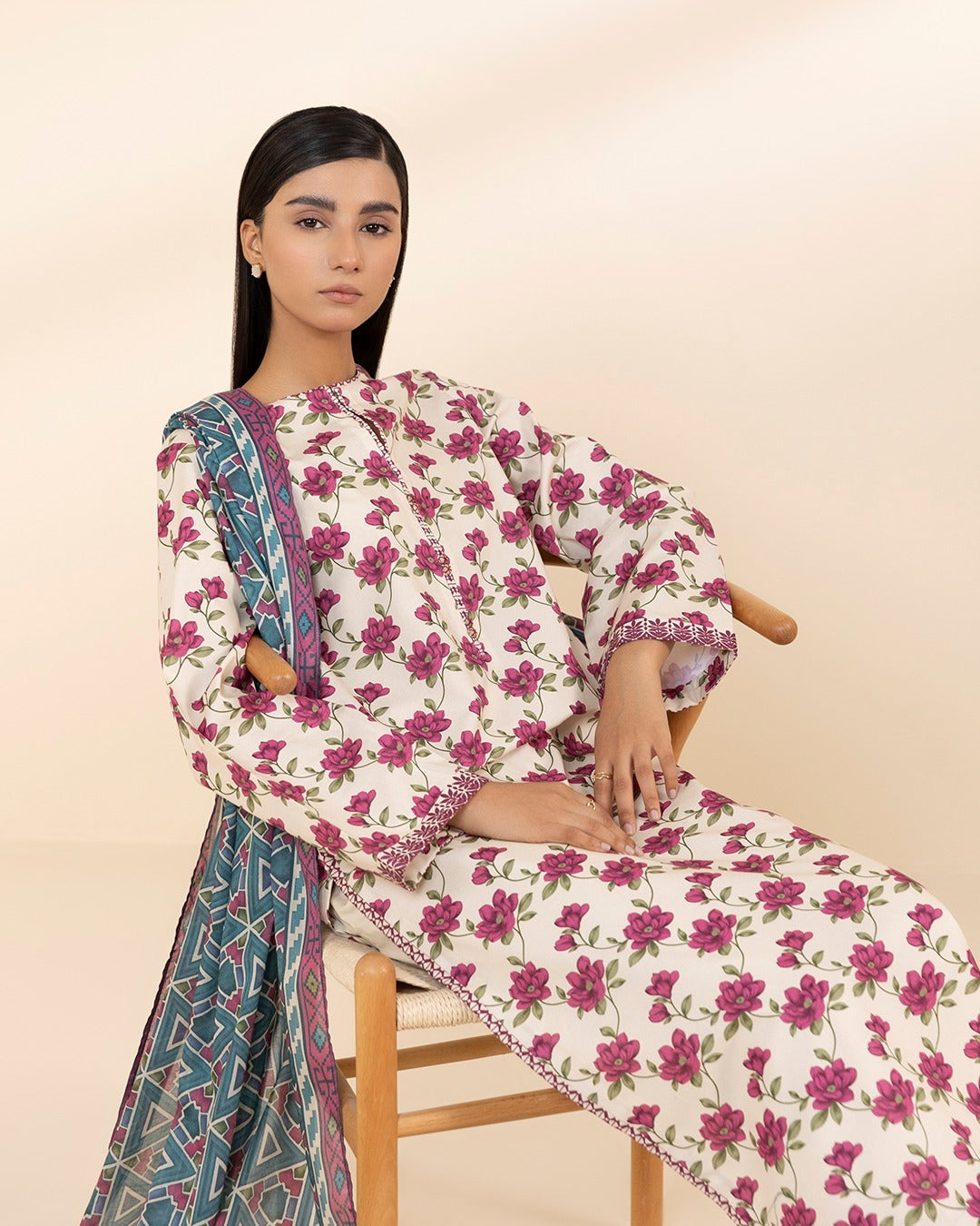 SAPPHIRE | UNSTITCHED 2 PIECE PRINTED CAMBRIC SUIT
