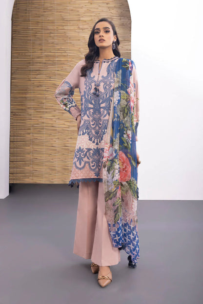 Sapphire | Unstitched 2Pc Printed Cambric- Shirt & Dupatta | U2D-DG23V1-05F