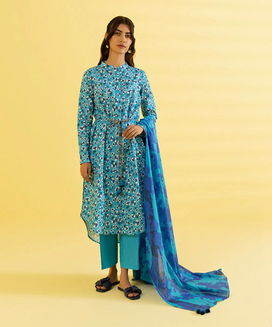 Sapphire | Unstitched 2Pc Printed Lawn - Shirt & Dupatta | 2D-DY23ZV3-3