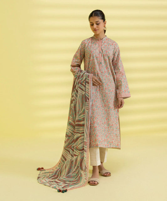 Sapphire | Unstitched 2Pc Printed Lawn - Shirt & Dupatta | 2D-DY23ZV3-4