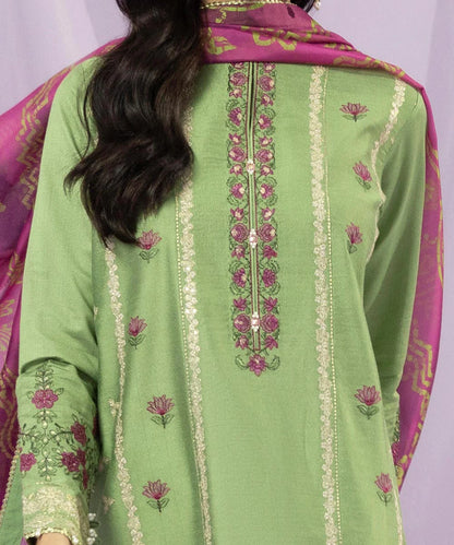 Sapphire LUXE | 3 Piece Unstitched Embroidered Blended Silk Cotton Net Suit | 3FE-LX23V2-2