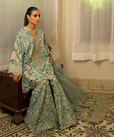 Sapphire | Unstitched 3 Piece - Embroidered Lawn Suit