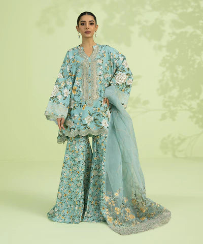 Sapphire | Unstitched 3 Piece - Embroidered Lawn Suit