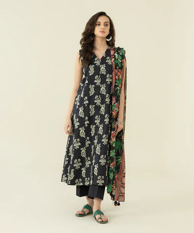 Sapphire | Unstitched 2Pc Printed Lawn - Shirt & Dupatta | U2D-DY23V4-6R