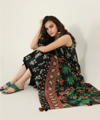 Sapphire | Unstitched 2Pc Printed Lawn - Shirt & Dupatta | U2D-DY23V4-6R