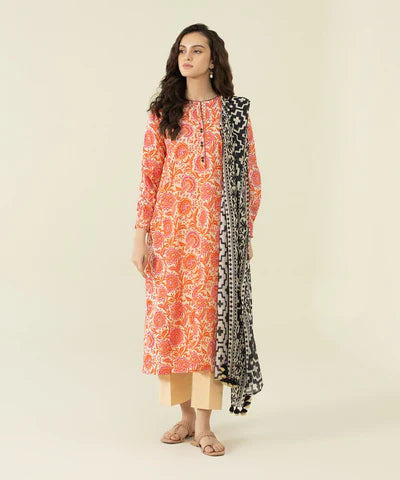 Sapphire | Unstitched 2Pc Printed Lawn - Shirt & Dupatta | U2D-DY23V4-9R