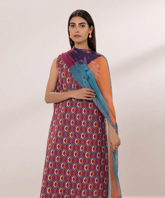 SAPPHIRE | UNSTITCHED 2 PIECE PRINTED LAWN SUIT