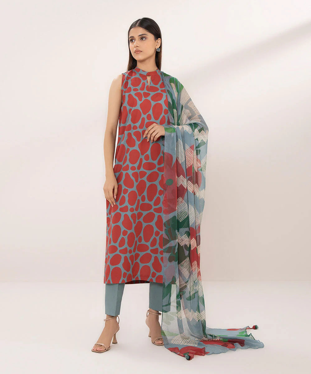 SAPPHIRE | UNSTITCHED 2 PIECE PRINTED LAWN SUIT