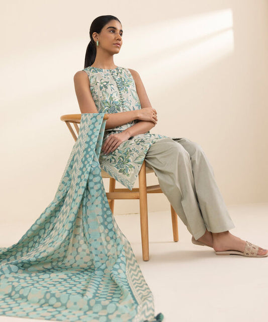 SAPPHIRE | UNSTITCHED 2 PIECE PRINTED LAWN SUIT
