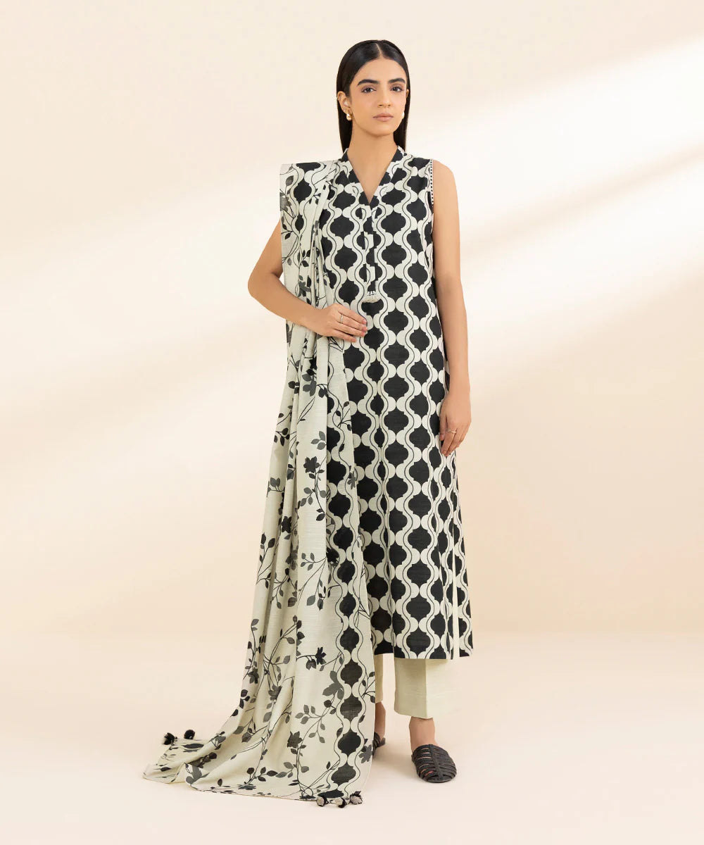 SAPPHIRE | UNSTITCHED 2 PIECE PRINTED LIGHT KHADDAR SUIT