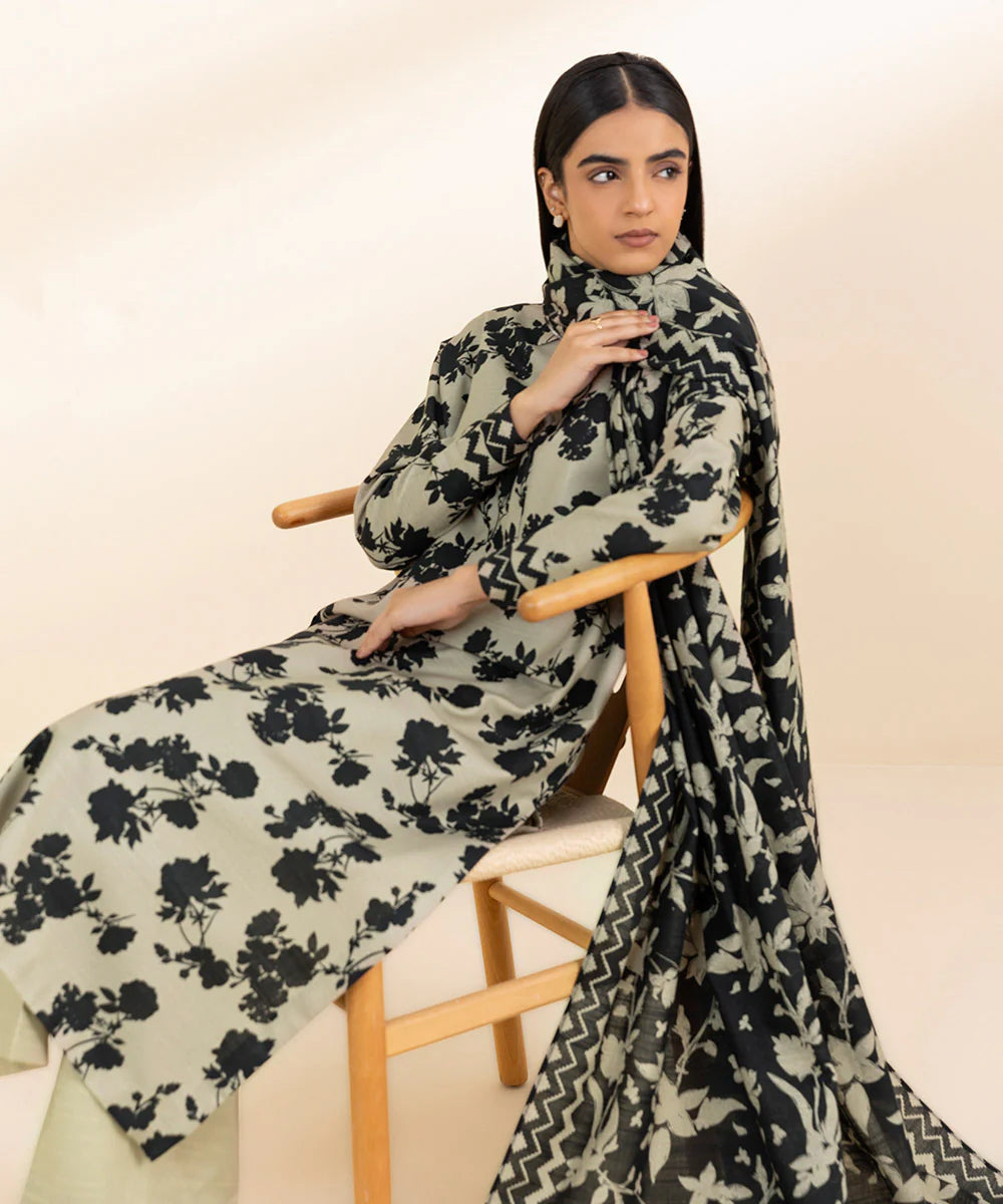 SAPPHIRE | UNSTITCHED 2 PIECE PRINTED LIGHT KHADDAR SUIT