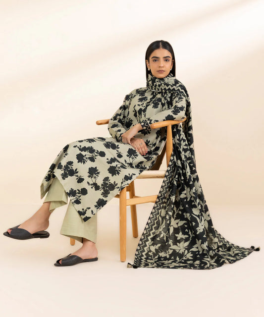 SAPPHIRE | UNSTITCHED 2 PIECE PRINTED LIGHT KHADDAR SUIT