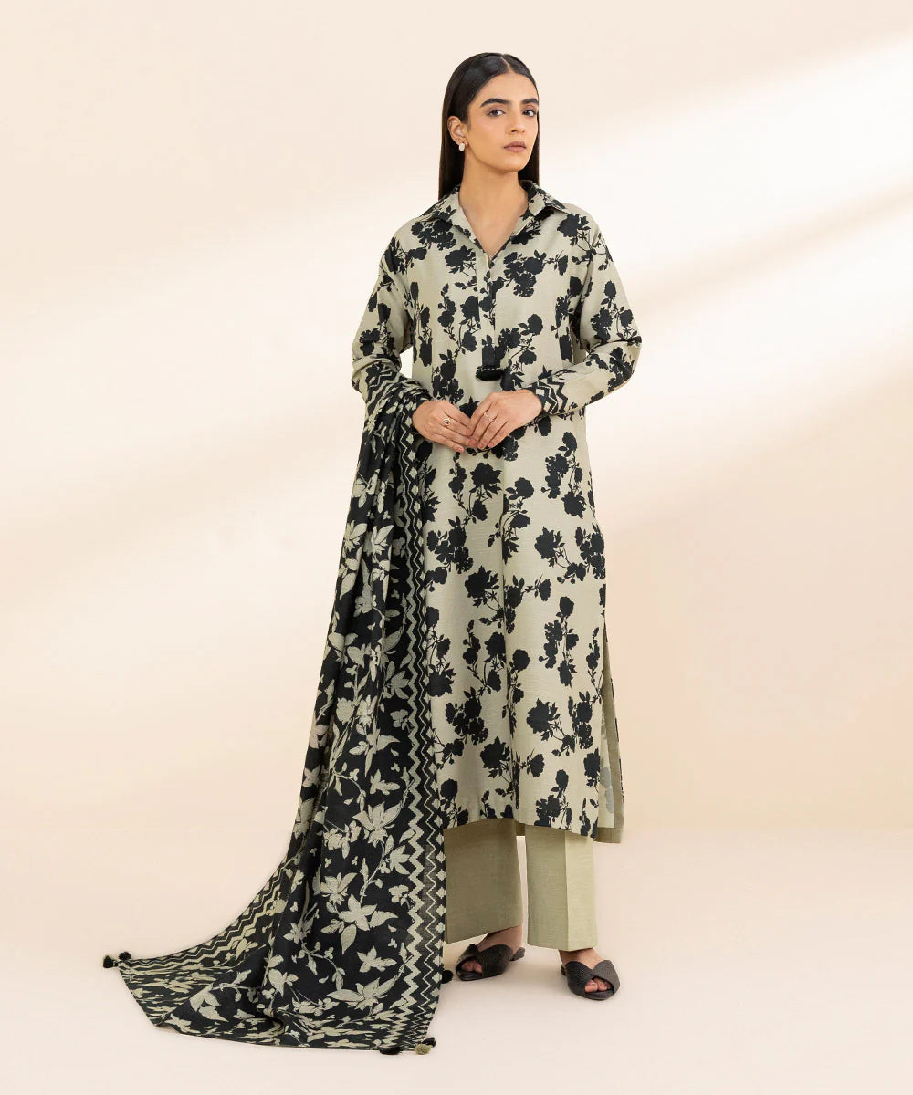 SAPPHIRE | UNSTITCHED 2 PIECE PRINTED LIGHT KHADDAR SUIT