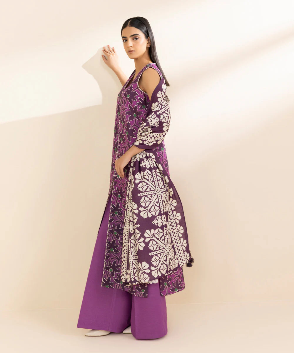 SAPPHIRE | UNSTITCHED 2 PIECE PRINTED KHADDAR SUIT