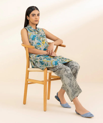 SAPPHIRE | UNSTITCHED 2 PIECE PRINTED LIGHT KHADDAR SUIT