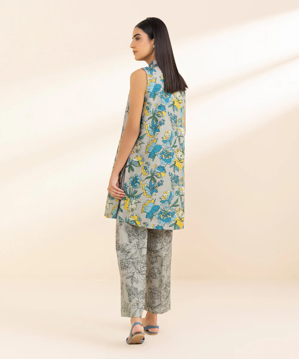 SAPPHIRE | UNSTITCHED 2 PIECE PRINTED LIGHT KHADDAR SUIT