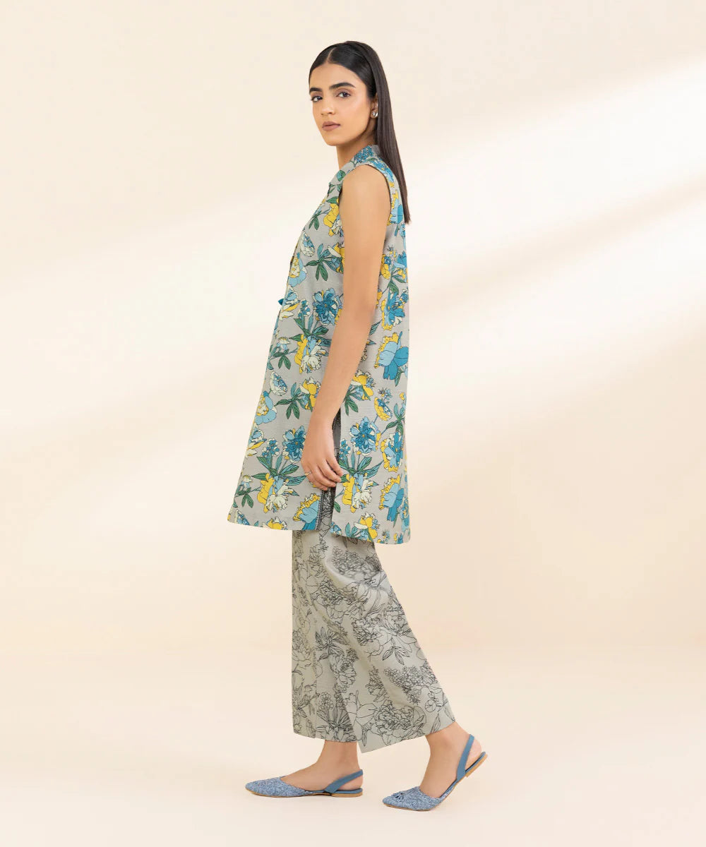 SAPPHIRE | UNSTITCHED 2 PIECE PRINTED LIGHT KHADDAR SUIT
