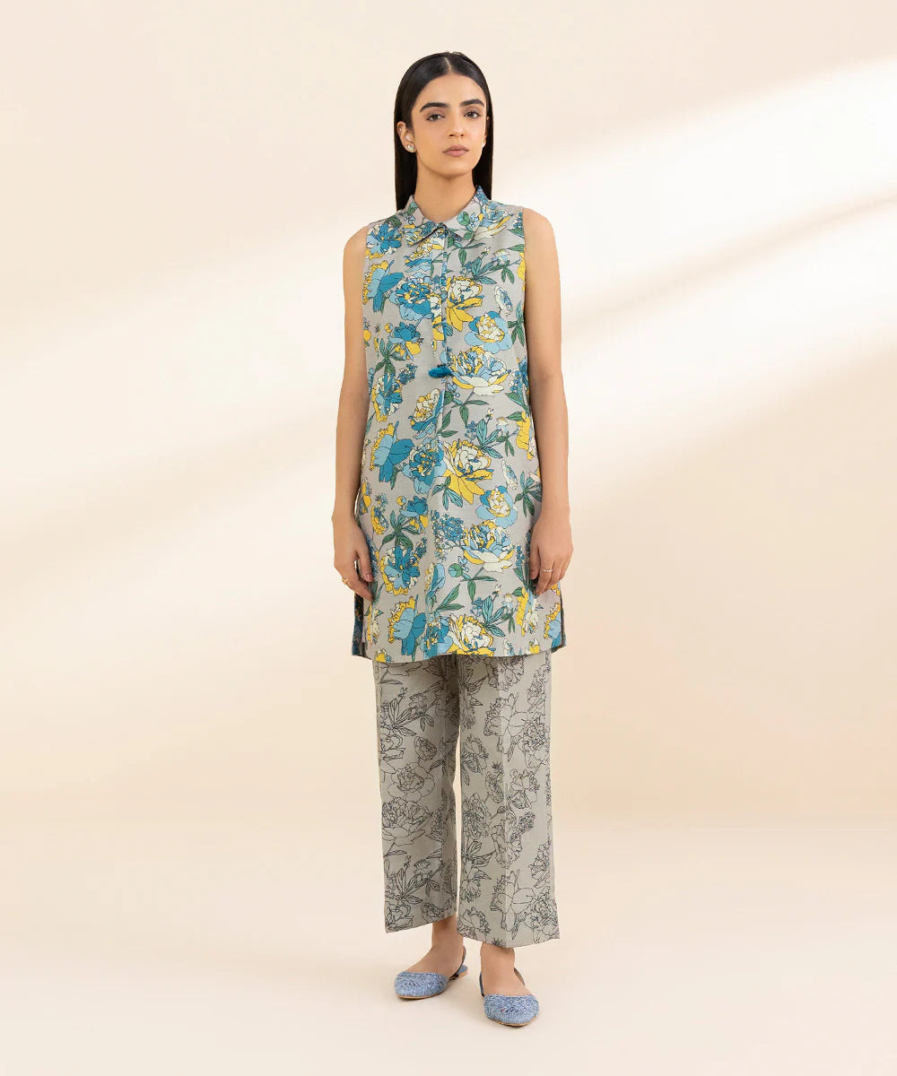 SAPPHIRE | UNSTITCHED 2 PIECE PRINTED LIGHT KHADDAR SUIT