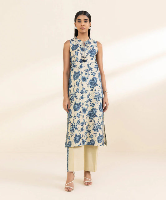 SAPPHIRE | UNSTITCHED 2 PIECE PRINTED COTTON VISCOSE SUIT