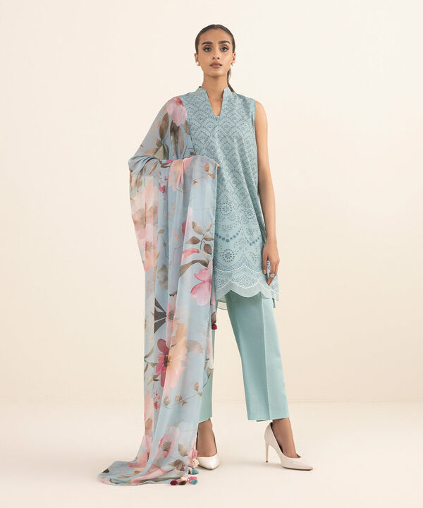 SAPPHIRE | UNSTITCHED 2 PIECE PRINTED CAMBRIC SUIT
