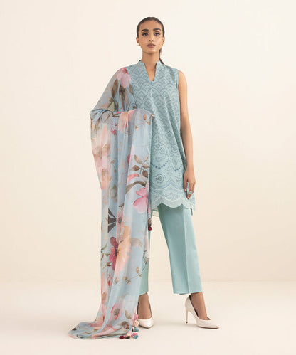 SAPPHIRE | UNSTITCHED 2 PIECE PRINTED CAMBRIC SUIT