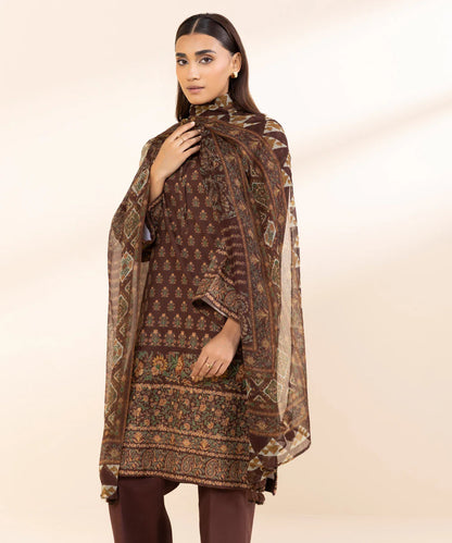 SAPPHIRE | UNSTITCHED 3 PIECE PRINTED LIGHT KHADDAR SUIT