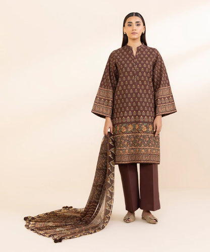 SAPPHIRE | UNSTITCHED 3 PIECE PRINTED LIGHT KHADDAR SUIT