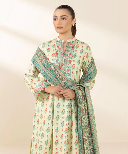 SAPPHIRE | UNSTITCHED 3 PIECE PRINTED COTTON SUIT