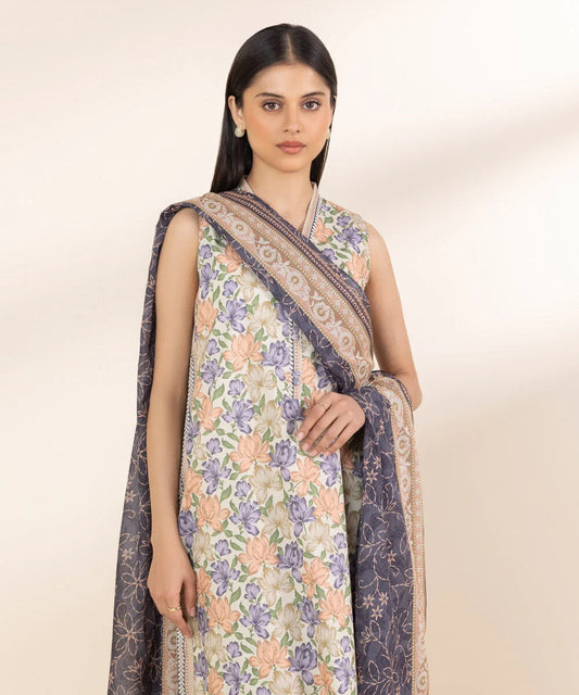 SAPPHIRE | UNSTITCHED 3 PIECE PRINTED LAWN SUIT