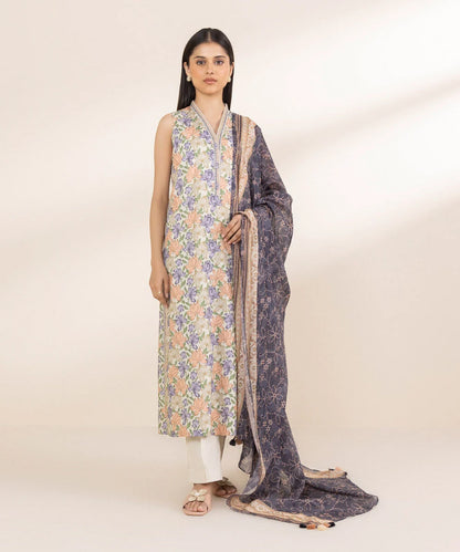SAPPHIRE | UNSTITCHED 3 PIECE PRINTED LAWN SUIT