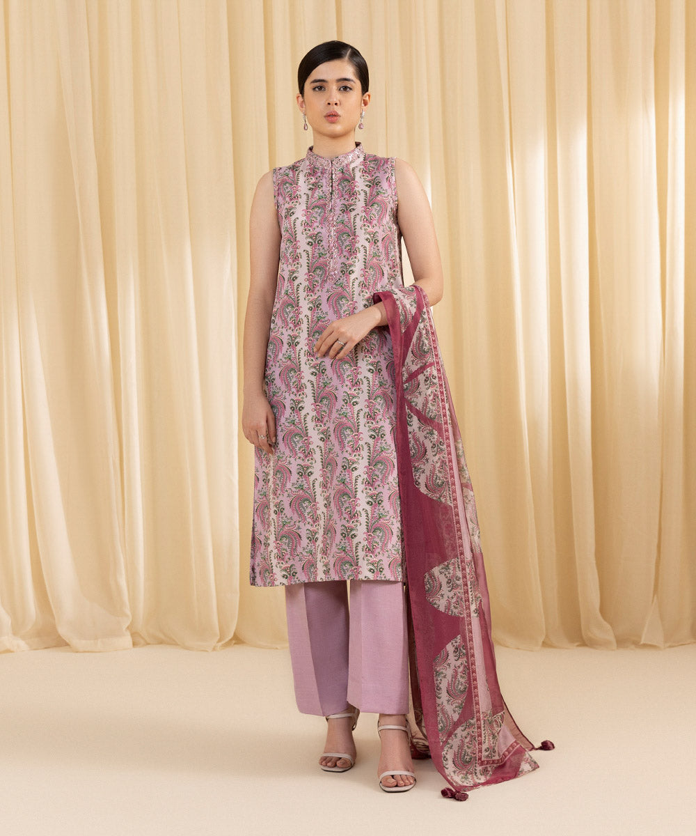 SAPPHIRE | UNSTITCHED 2 PIECE PRINTED SILK SUIT