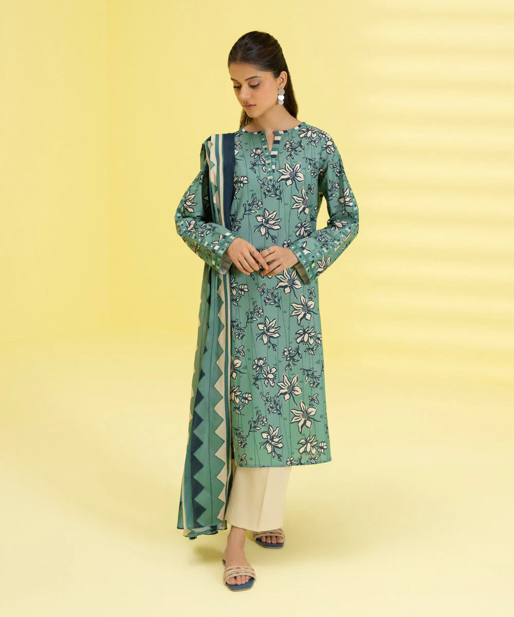 Sapphire | Unstitched 2Pc Printed Lawn - Shirt & Dupatta | 2D-DY23ZV3-12
