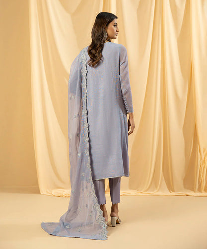 Sapphire LUXE | 3 Piece Unstitched Embroidered Blended Khaddi Net Suit | 3FE-LX23V2-11