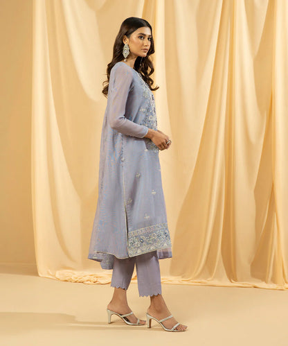 Sapphire LUXE | 3 Piece Unstitched Embroidered Blended Khaddi Net Suit | 3FE-LX23V2-11