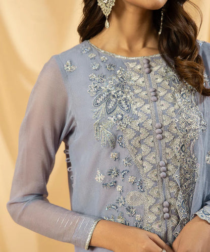 Sapphire LUXE | 3 Piece Unstitched Embroidered Blended Khaddi Net Suit | 3FE-LX23V2-11