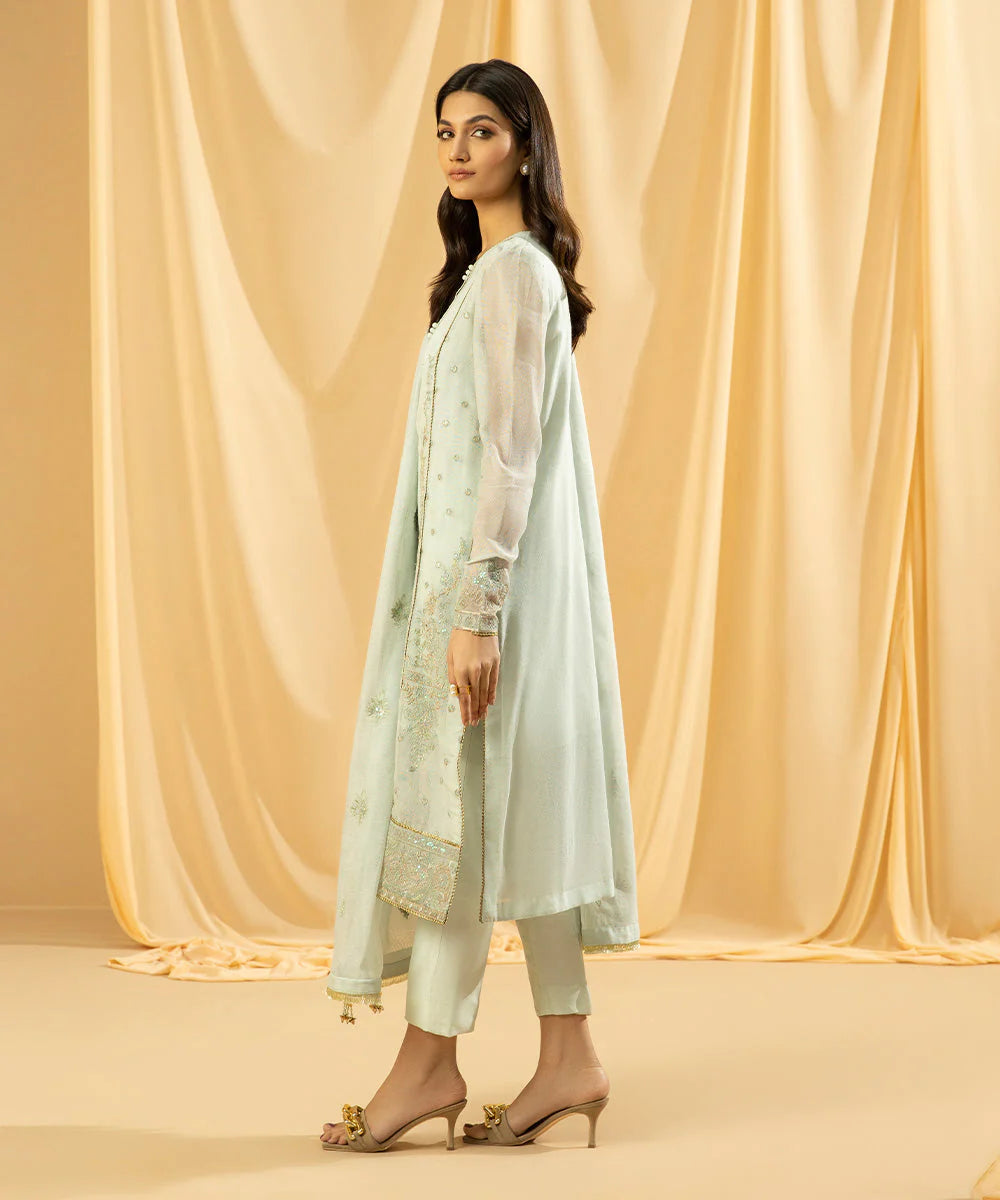 Sapphire LUXE | 3 Piece Unstitched Embroidered Blended Khaddi Net Suit | 3FE-LX23V2-13