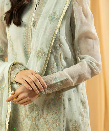 Sapphire LUXE | 3 Piece Unstitched Embroidered Blended Khaddi Net Suit | 3FE-LX23V2-13