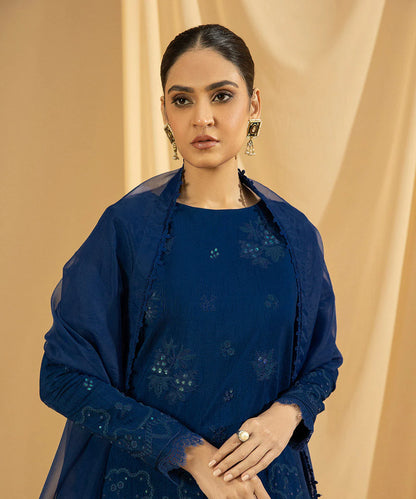 Sapphire LUXE | 3 Piece Unstitched Dyed Embroidered Raw Silk Suit | 3FE-LX23V2-20