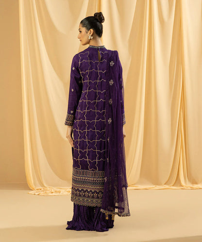 Sapphire LUXE | 3 Piece Unstitched Dyed Embroidered Raw Silk Suit | 3FE-LX23V2-21