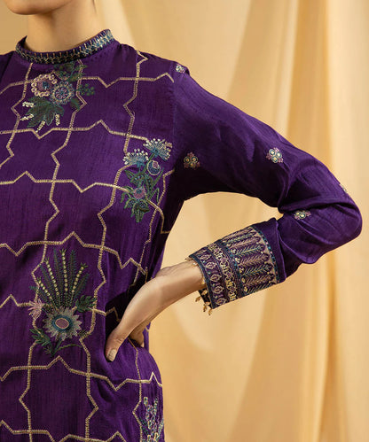 Sapphire LUXE | 3 Piece Unstitched Dyed Embroidered Raw Silk Suit | 3FE-LX23V2-21