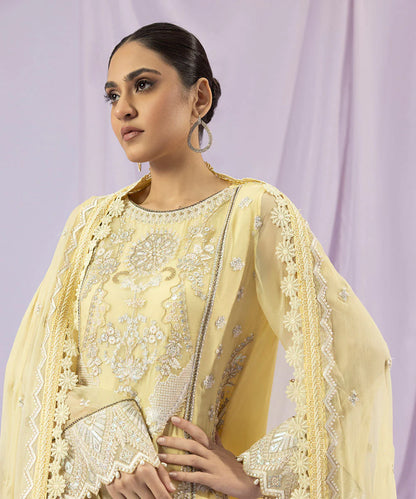 SAPPHIRE | UNSTICHED 3 PIECE DYED EMBROIDERED CRINKLE CHIFFON SUIT