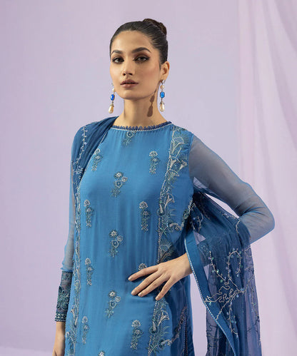 Sapphire LUXE | 3 Piece Unstitched Dyed Embroidered Blended Chiffon Suit | 3FE-LX23V2-28