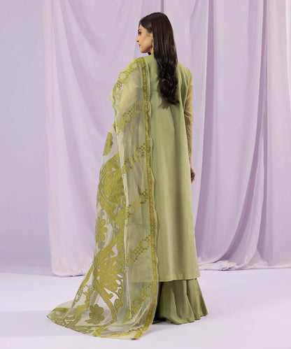 SAPPHIRE | UNSTITCHED 3 PIECE DYED EMBROIDERED ZARI LINE ORGANZA SUIT