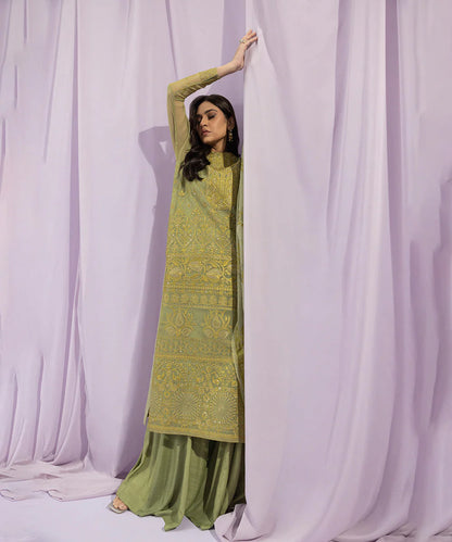SAPPHIRE | UNSTITCHED 3 PIECE DYED EMBROIDERED ZARI LINE ORGANZA SUIT