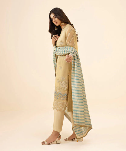 Sapphire LUXE | 3 Piece Unstitched Embroidered Organza Suit | 3FE-LX23V3-25