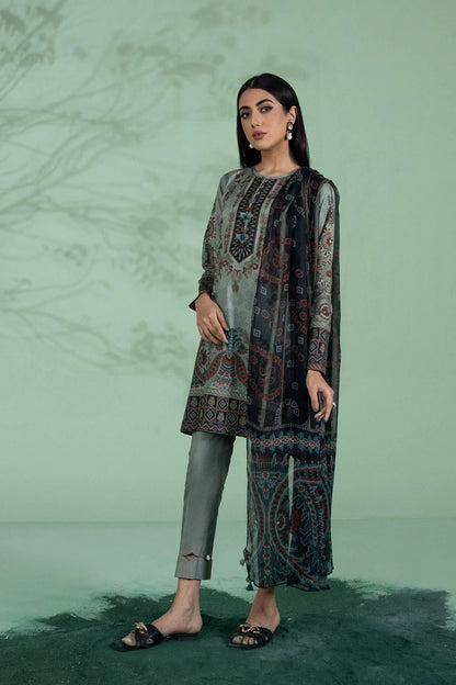 Sapphire | Unstitched 3Pc Printed Cambric Suit | U3F-DG23V1-12