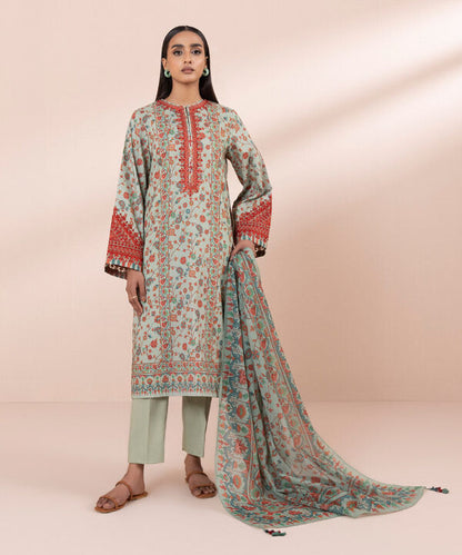 SAPPHIRE | UNSTITCHED 3 PIECE EMBROIDERED LAWN SUIT